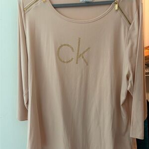 Calvin Klein Women's Blouse - Light Pink size 2X